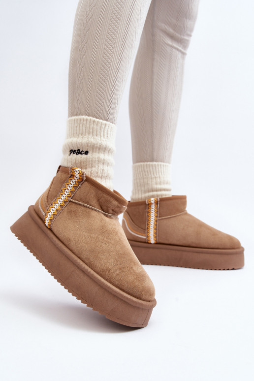 nööpidega lumesaapad platvormiga mustriga pruunid värvi Udra