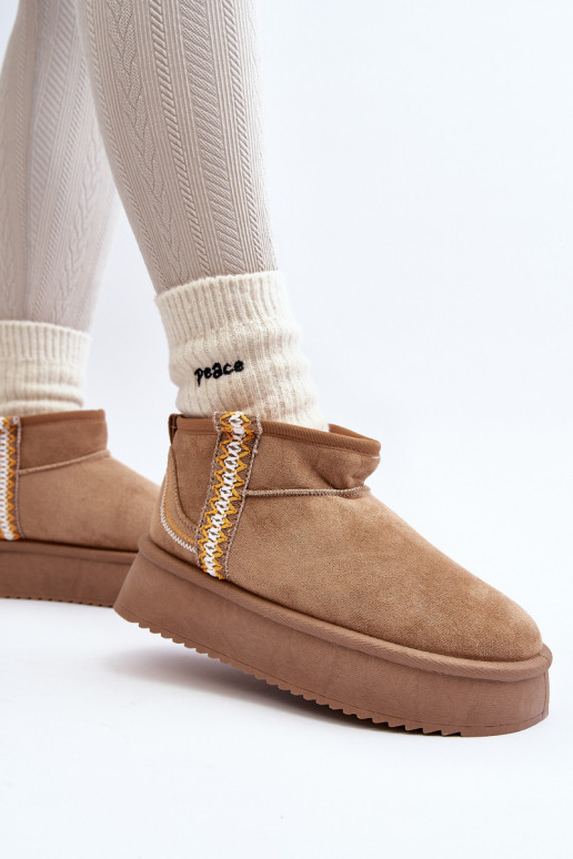 nööpidega lumesaapad platvormiga mustriga pruunid värvi Udra