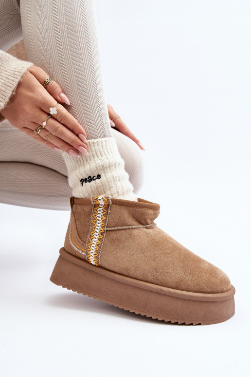 nööpidega lumesaapad platvormiga mustriga pruunid värvi Udra