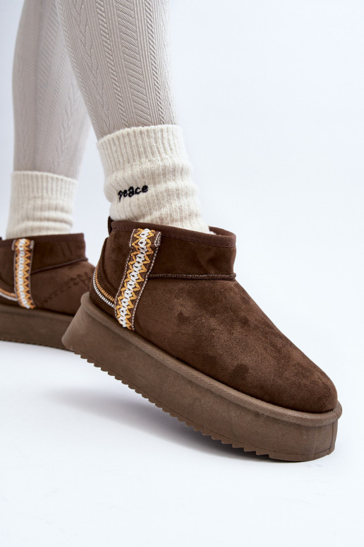 nööpidega lumesaapad platvormiga mustriga khakivärvi Udra