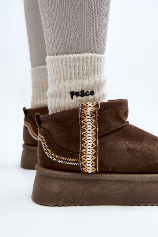 nööpidega lumesaapad platvormiga mustriga khakivärvi Udra