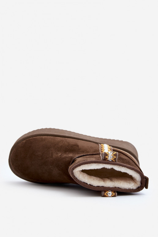 nööpidega lumesaapad platvormiga mustriga khakivärvi Udra