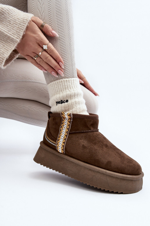 nööpidega lumesaapad platvormiga mustriga khakivärvi Udra