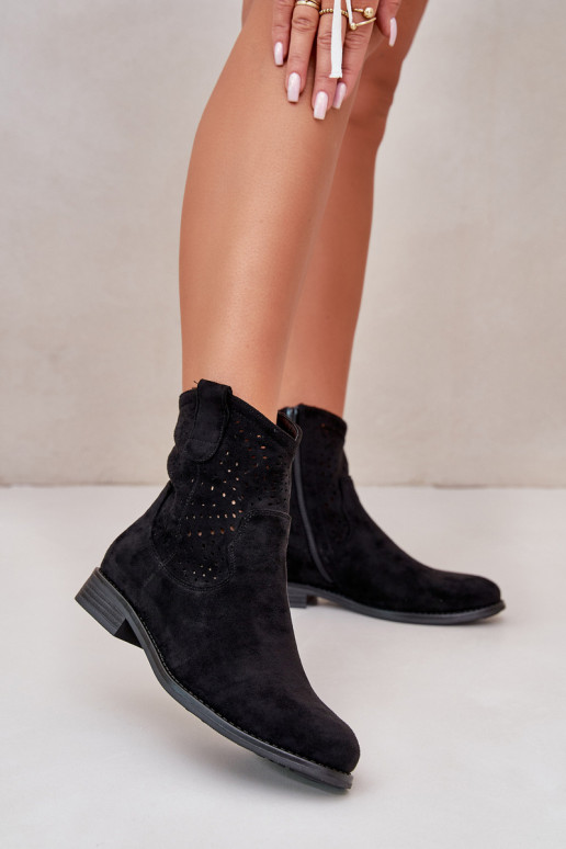 S.Barski HY66-135 Saapad laiade nööridega mustad