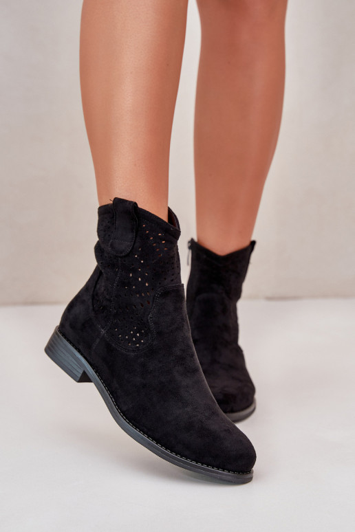 S.Barski HY66-135 Saapad laiade nööridega mustad