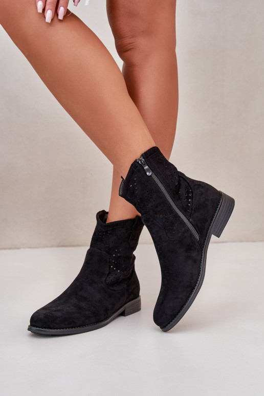 S.Barski HY66-135 Saapad laiade nööridega mustad