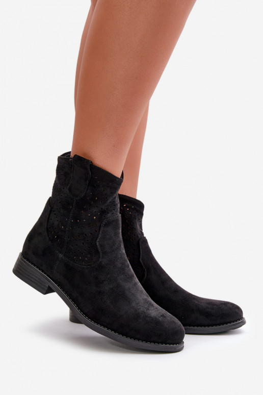 S.Barski HY66-135 Saapad laiade nööridega mustad