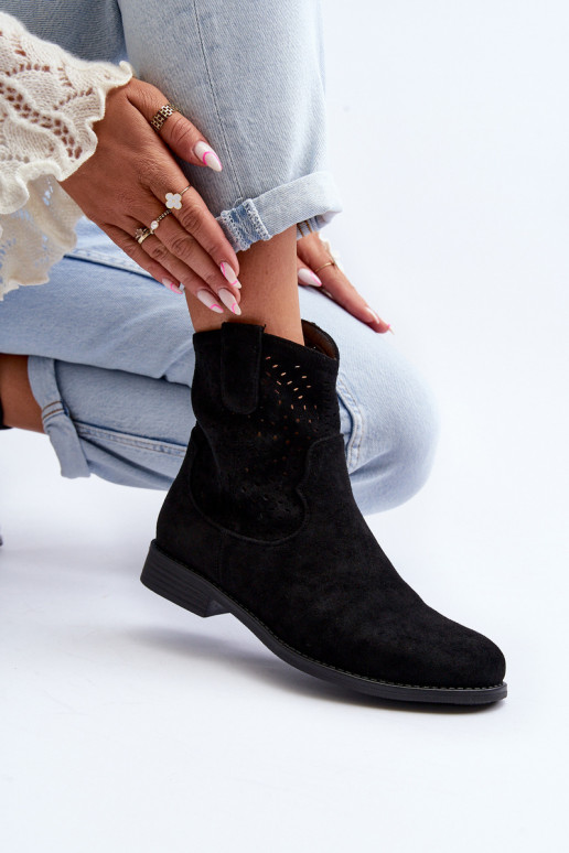 S.Barski HY66-135 Saapad laiade nööridega mustad