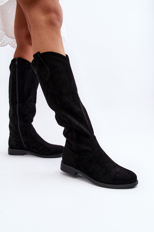 S.Barski HY66-132 naiste pika säärega saapad mustad