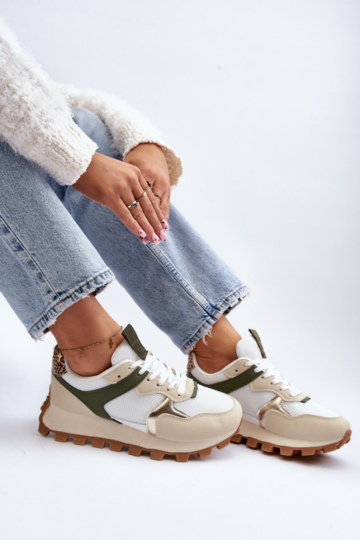 Sneakers tüüpi jalanõud spordijalatsid beeži värvi-Rohelist värvi Ralita Sneakers tüüpi jalanõud spordijalatsid beeži värvi-Rohelist värvi Ralita