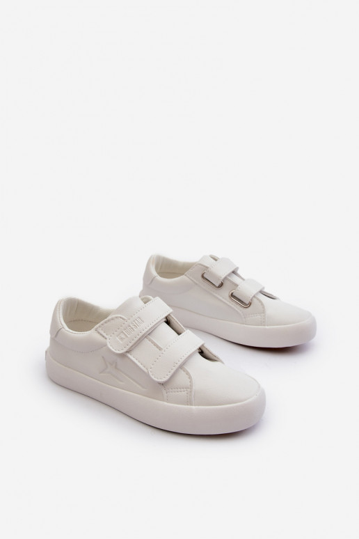 Laste vabaajajalatsid krõpsudega kinnitatav Big Star NN374007 valget värvi Laste vabaajajalatsid krõpsudega kinnitatav Big Star NN374007 valget värvi