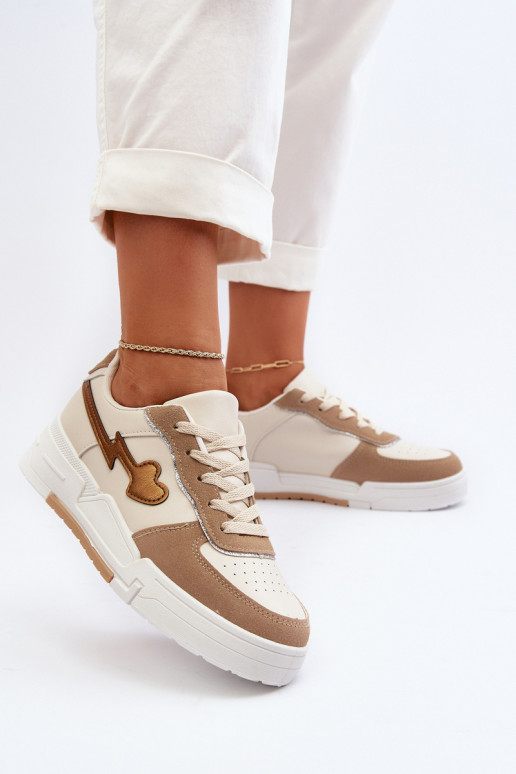 Sneakers tüüpi jalanõud platvormiga beeži värvi Zeparine Sneakers tüüpi jalanõud platvormiga beeži värvi Zeparine
