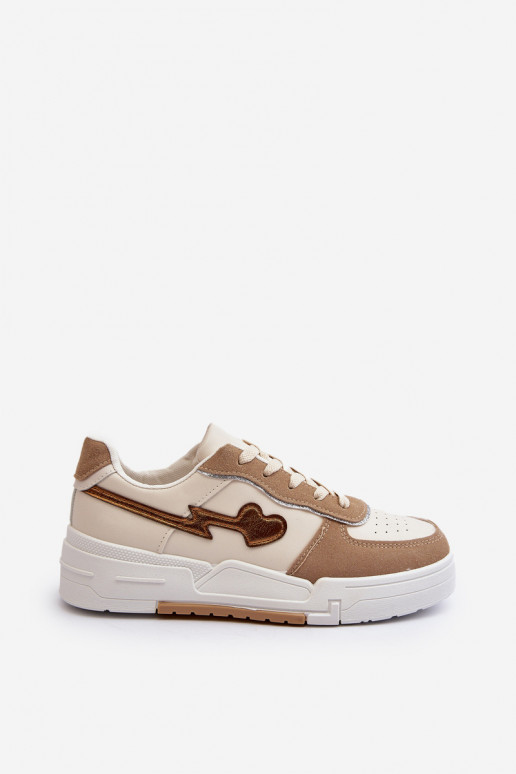 Sneakers tüüpi jalanõud platvormiga beeži värvi Zeparine Sneakers tüüpi jalanõud platvormiga beeži värvi Zeparine