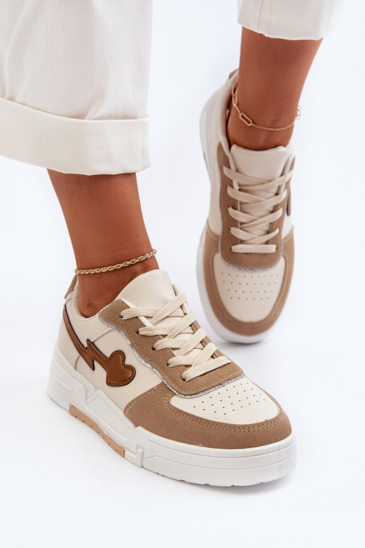 Sneakers tüüpi jalanõud platvormiga beeži värvi Zeparine Sneakers tüüpi jalanõud platvormiga beeži värvi Zeparine