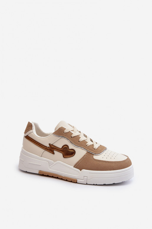 Sneakers tüüpi jalanõud platvormiga beeži värvi Zeparine Sneakers tüüpi jalanõud platvormiga beeži värvi Zeparine