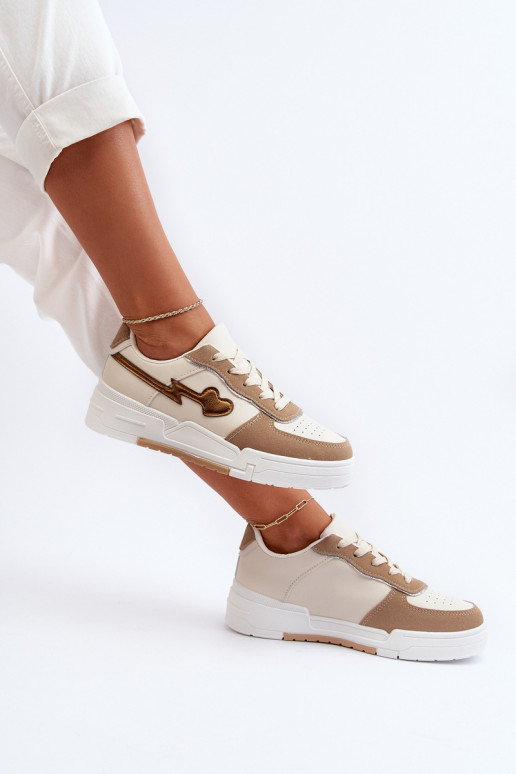 Sneakers tüüpi jalanõud platvormiga beeži värvi Zeparine Sneakers tüüpi jalanõud platvormiga beeži värvi Zeparine