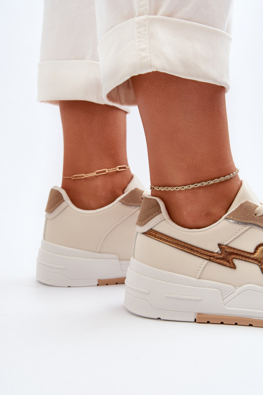 Sneakers tüüpi jalanõud platvormiga beeži värvi Zeparine Sneakers tüüpi jalanõud platvormiga beeži värvi Zeparine