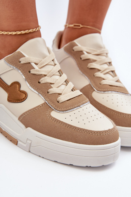 Sneakers tüüpi jalanõud platvormiga beeži värvi Zeparine Sneakers tüüpi jalanõud platvormiga beeži värvi Zeparine