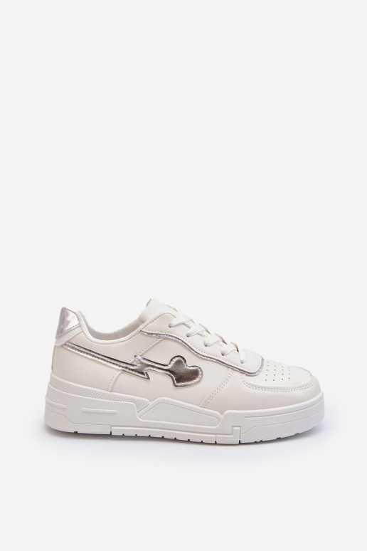 Sneakers tüüpi jalanõud platvormiga valget värvi Zeparine Sneakers tüüpi jalanõud platvormiga valget värvi Zeparine