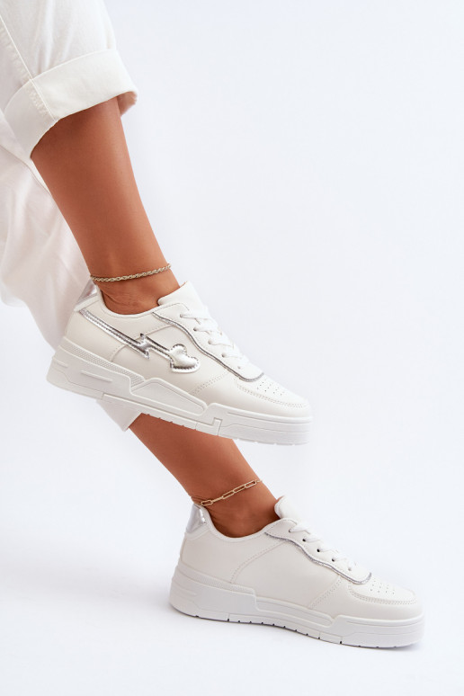 Sneakers tüüpi jalanõud platvormiga valget värvi Zeparine Sneakers tüüpi jalanõud platvormiga valget värvi Zeparine