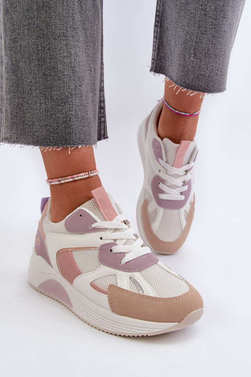 Sneakers tüüpi jalanõud platvormiga Violetne värv Lenivia