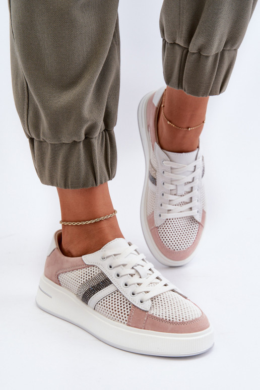 Sneakers tüüpi jalanõud D&A LR110 Valget-Tumeroosad värvi