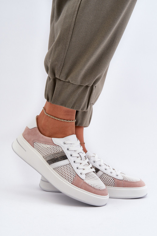 Sneakers tüüpi jalanõud D&A LR110 Valget-Tumeroosad värvi