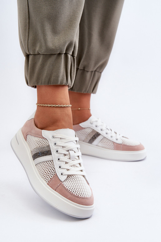 Sneakers tüüpi jalanõud D&A LR110 Valget-Tumeroosad värvi