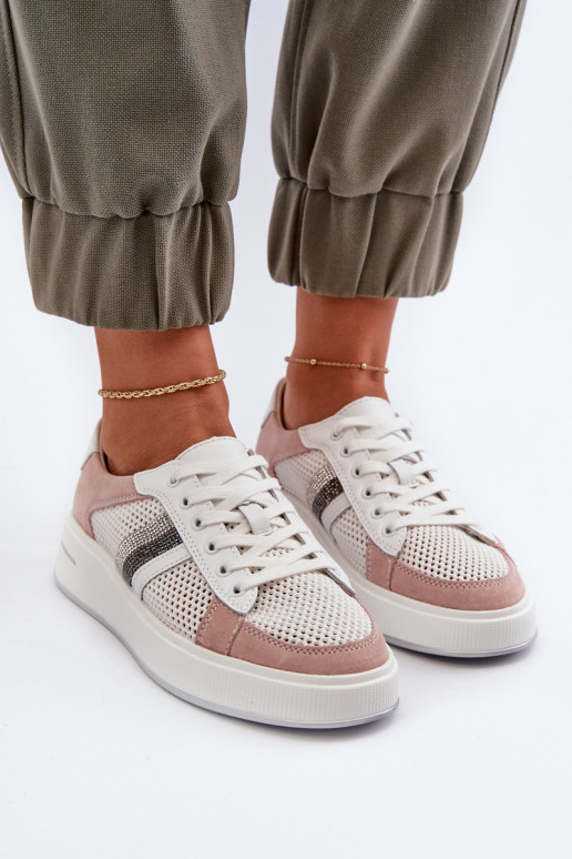 Sneakers tüüpi jalanõud D&A LR110 Valget-Tumeroosad värvi