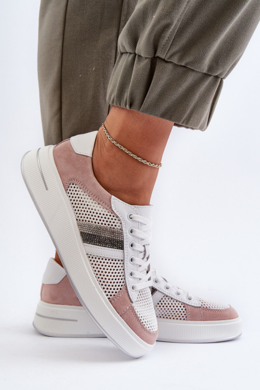 Sneakers tüüpi jalanõud D&A LR110 Valget-Tumeroosad värvi