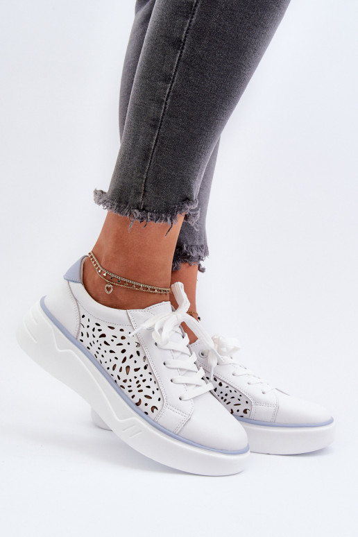 Sneakers tüüpi jalanõud platvormiga valget värvi Peilaeno Sneakers tüüpi jalanõud platvormiga valget värvi Peilaeno