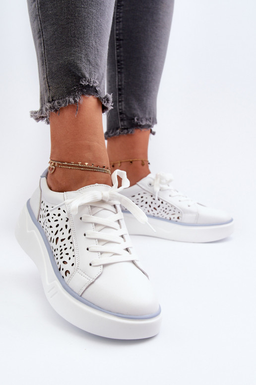 Sneakers tüüpi jalanõud platvormiga valget värvi Peilaeno Sneakers tüüpi jalanõud platvormiga valget värvi Peilaeno
