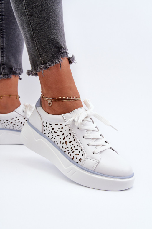 Sneakers tüüpi jalanõud platvormiga valget värvi Peilaeno Sneakers tüüpi jalanõud platvormiga valget värvi Peilaeno
