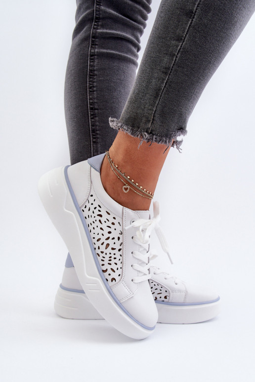 Sneakers tüüpi jalanõud platvormiga valget värvi Peilaeno Sneakers tüüpi jalanõud platvormiga valget värvi Peilaeno