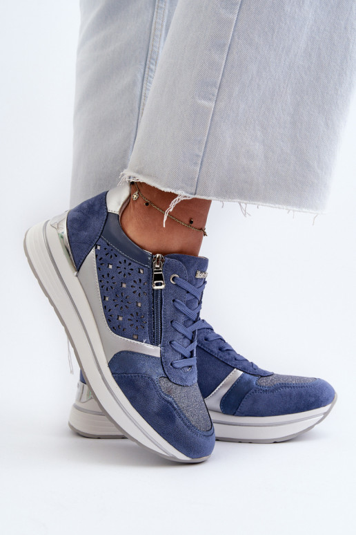 Sneakers tüüpi jalanõud platvormiga INBLU IN000372 Sinist värvi