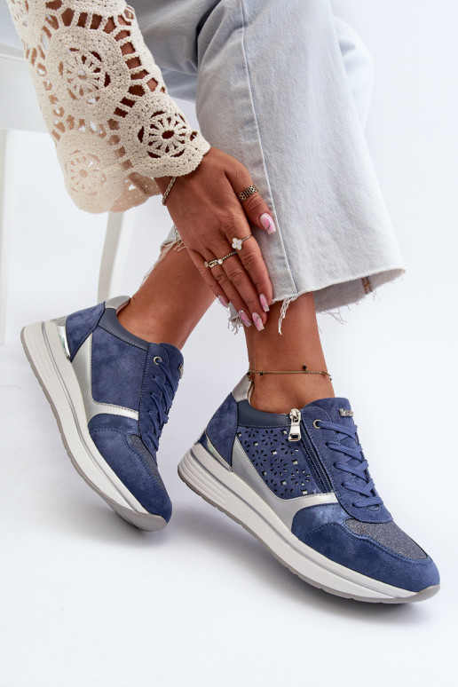 Sneakers tüüpi jalanõud platvormiga INBLU IN000372 Sinist värvi