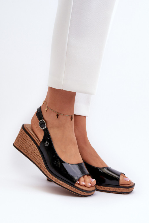  Laque Platvormiga sandaalid Sergio Leone SK301 Must