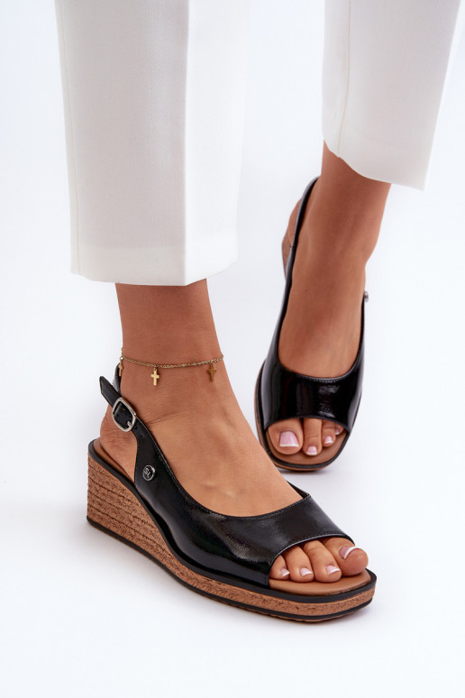  Laque Platvormiga sandaalid Sergio Leone SK301 Must