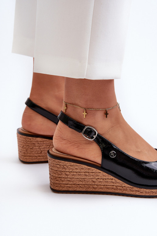  Laque Platvormiga sandaalid Sergio Leone SK301 Must