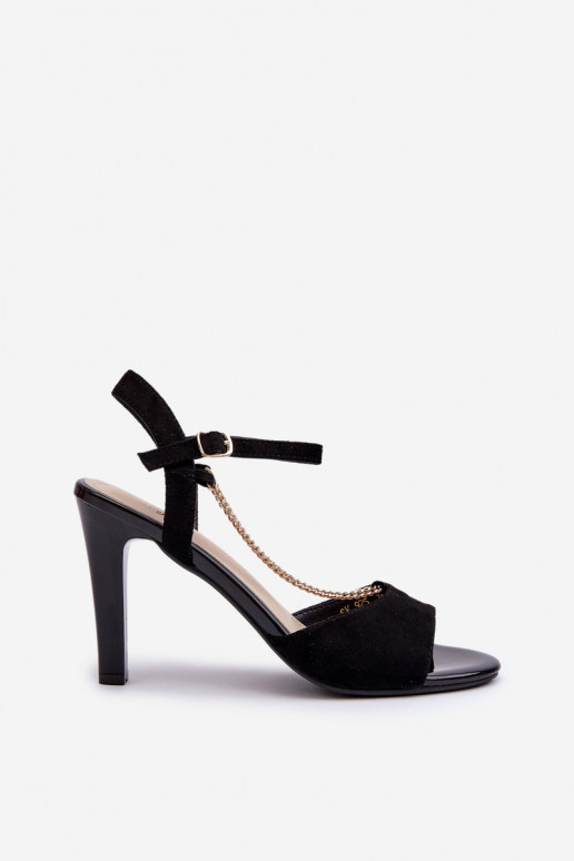 Naistesandaalid kõrge jämeda kontsaga owe  Sergio Leone SK925 Must