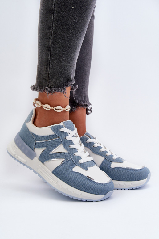 Teksariidest Sneakers tüüpi jalanõud eko-nahast Sinist värvi Kaimans