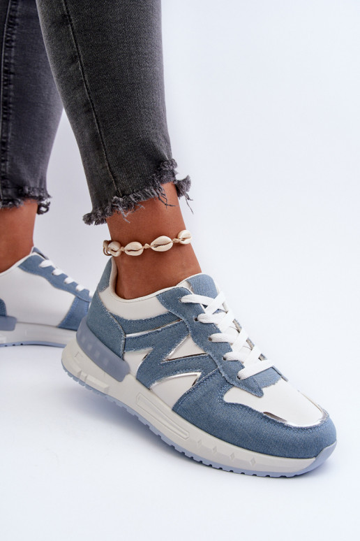 Teksariidest Sneakers tüüpi jalanõud eko-nahast Sinist värvi Kaimans