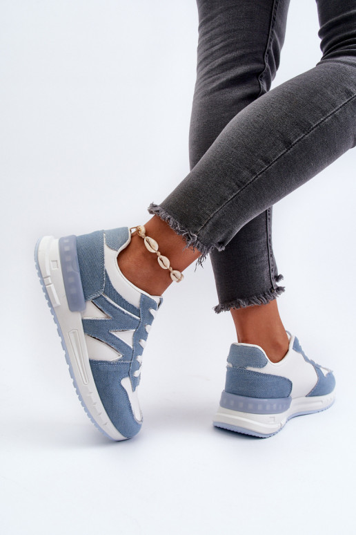 Teksariidest Sneakers tüüpi jalanõud eko-nahast Sinist värvi Kaimans