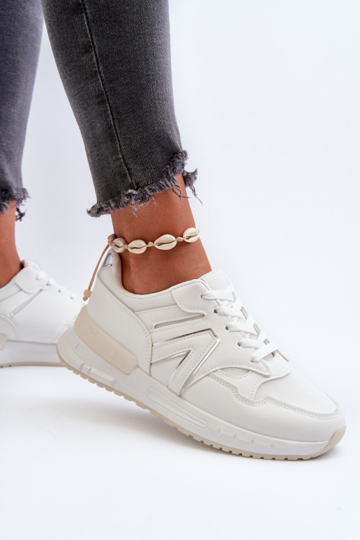 Sneakers tüüpi jalanõud eko-nahast valget värvi Vinelli