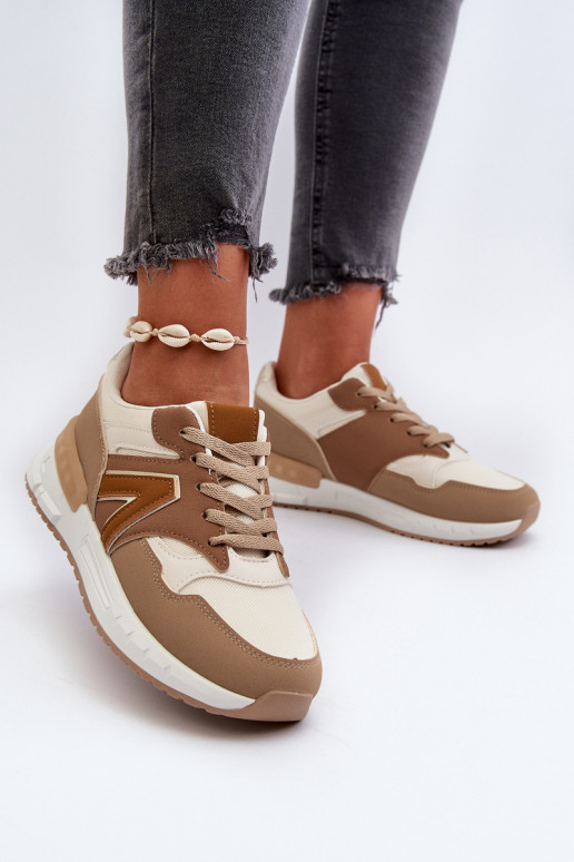 Sneakers tüüpi jalanõud eko-nahast pruunid värvi Vinelli
