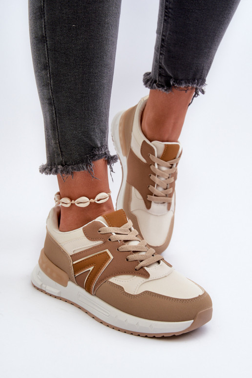 Sneakers tüüpi jalanõud eko-nahast pruunid värvi Vinelli