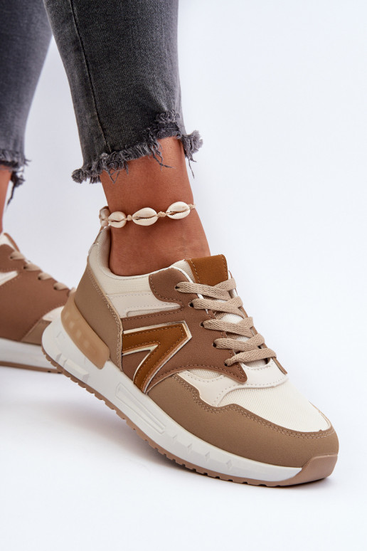 Sneakers tüüpi jalanõud eko-nahast pruunid värvi Vinelli