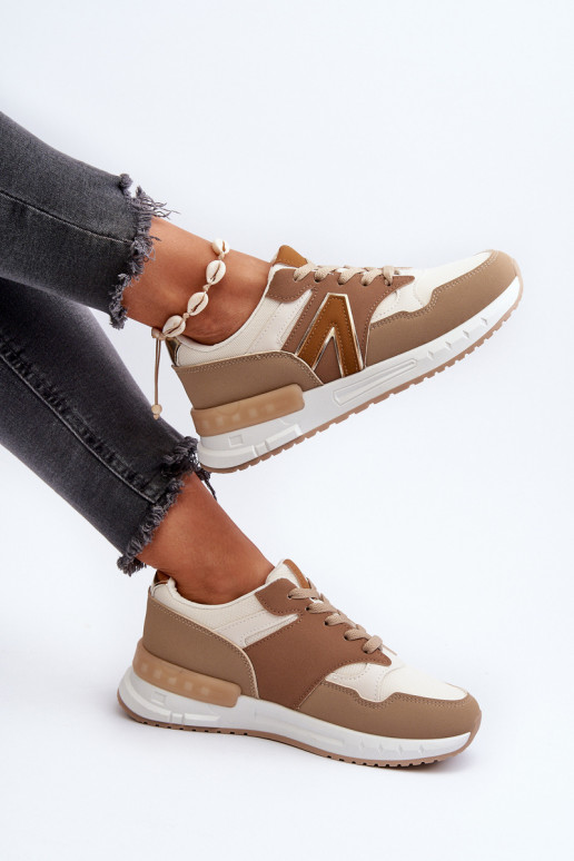 Sneakers tüüpi jalanõud eko-nahast pruunid värvi Vinelli