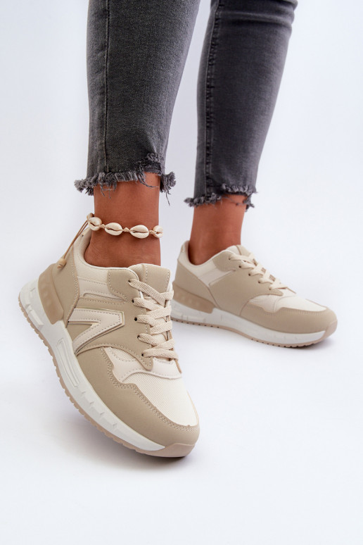 Sneakers tüüpi jalanõud eko-nahast beeži värvi Vinelli