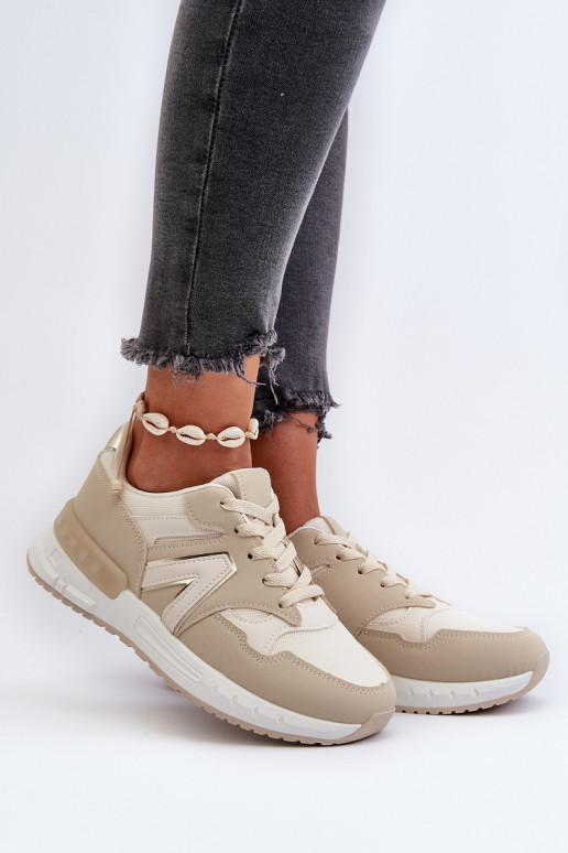 Sneakers tüüpi jalanõud eko-nahast beeži värvi Vinelli